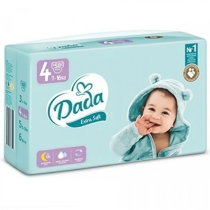 Подгузники детские Dada Extra Soft, размер 4 (7–16 кг), 50 шт - 